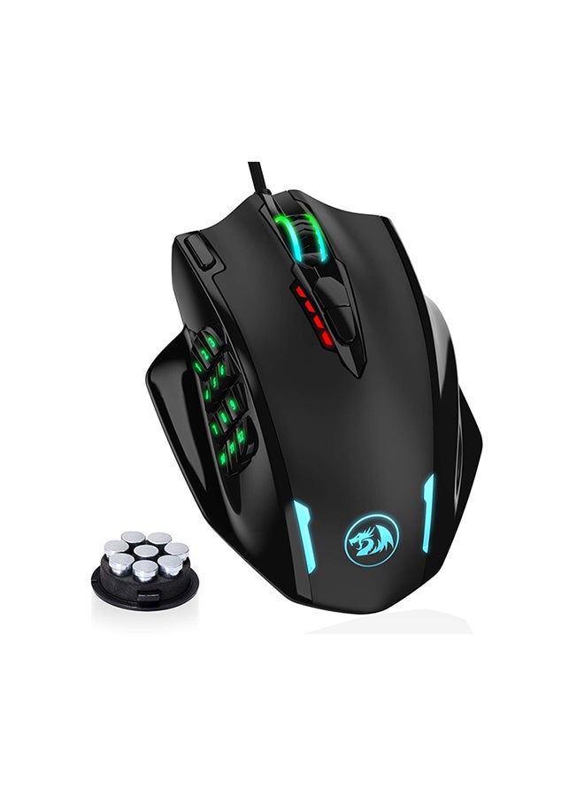 Compare M908 IMPACT MMO Gaming Mouse up to 12,400 DPI High Precision Laser Mouse for PC, 18 Programmable Buttons, Weight Tuning Cartridge, 12 Side Buttons at KSA Price