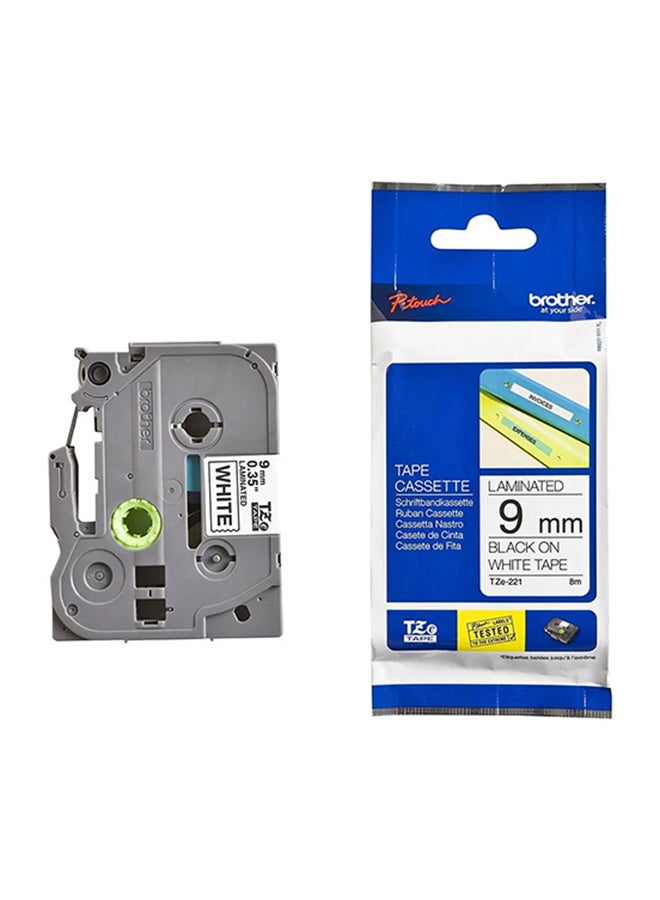 Compare Laminated Tape Black On White 9mm TZe221 BlackWhite at KSA Price
