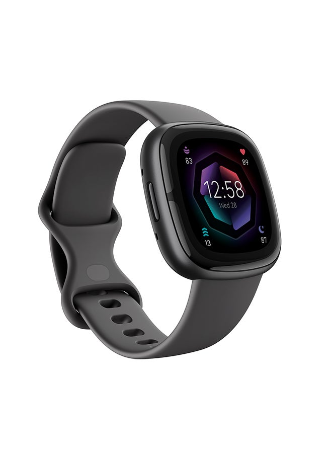 Compare Sense 2, Health and Fitness Smartwatch with builtin GPS, advanced health features, up to 6 days battery life  compatible with Android and iOS Graphite  Graphite Aluminium at KSA Price