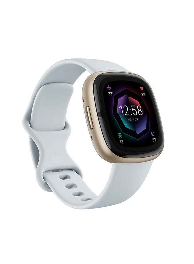 Compare Sense 2, Health and Fitness Smartwatch with builtin GPS, advanced health features, up to 6 days battery life  compatible with Android and iOS Blue Mist  Soft Gold Aluminium at KSA Price