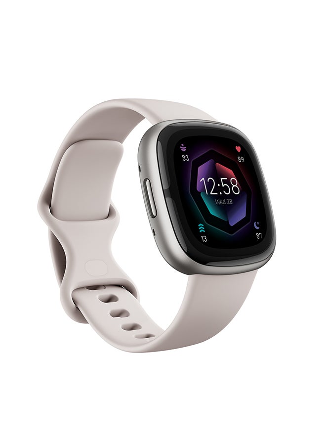 Compare Sense 2, Health and Fitness Smartwatch with builtin GPS, advanced health features, up to 6 days battery life  compatible with Android and iOS Lunar White  Platinum Aluminium at KSA Price