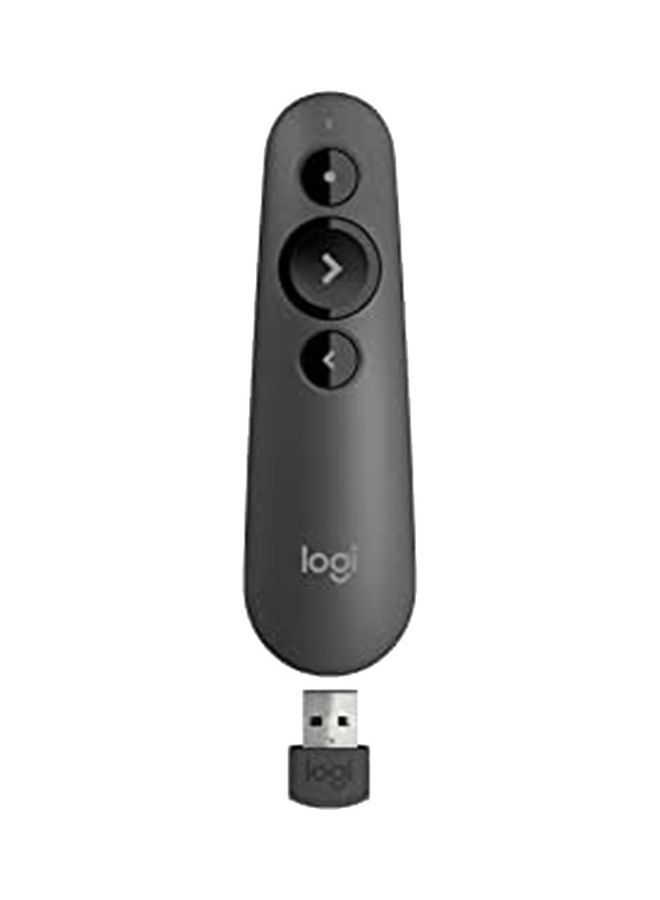 Compare R500s Laser Presentation Remote, Bluetooth  2.4GHz Wireless Connection, 20m Range, Integrated Laser Pointer, 910005843 Graphite at KSA Price
