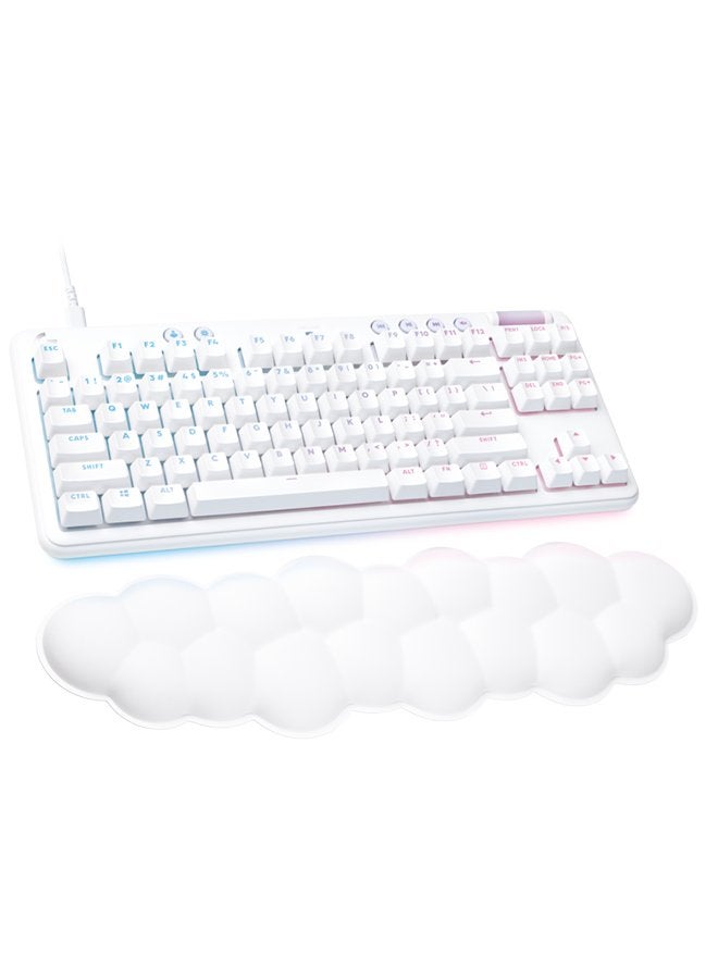 Compare G713 Wired Mechanical Gaming Keyboard, With Lightsync RGB Lighting, Tactile Switches GX Brown, Palm Rest, 87 Key Tenkeyless, Detachable Cable, English Layout, White Mist | 920010422 at KSA Price