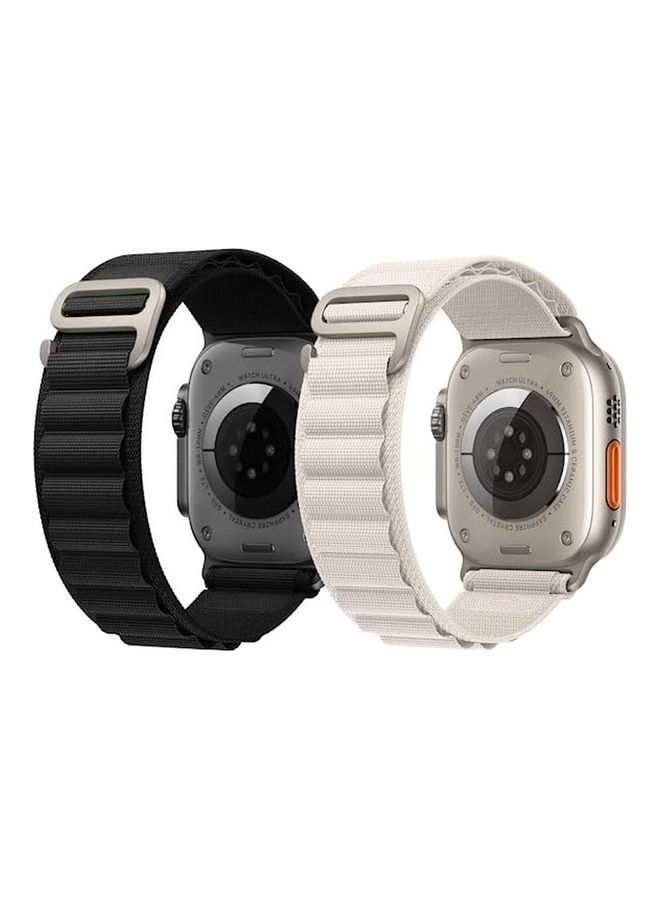 Compare 2Pack for Apple Watch Alpine Loop Band 49mm45mm44mm Nylon Woven Sport Strap Compatible with iWatch Series 8Ultra7SE654321 BlackWhite at KSA Price