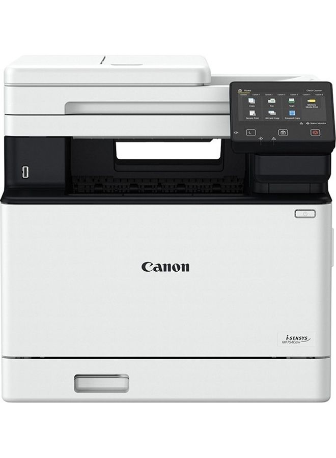 Compare iSENSYS MF754Cdw AllInOne Colour Laser Printer  Wireless, WiFi, PC Connected & Network  A4 Print, Copy, Scan, Fax  33ppm, Auto Duplex Print, Auto Scan  Compatible wMac, Windows, Linux White at KSA Price