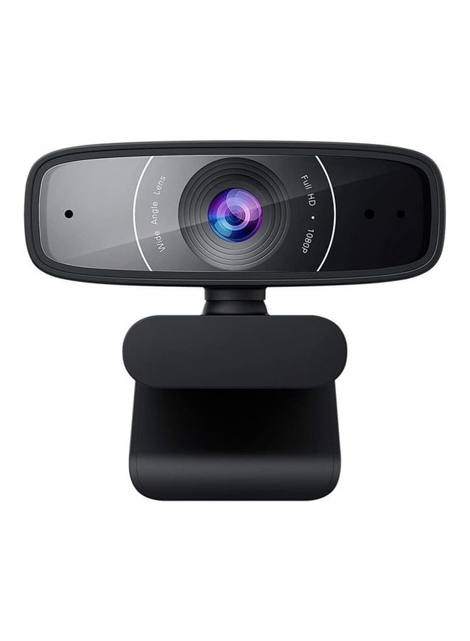 Compare C3 FHD 30 fps USB Webcam with Adjustable Clip, 360° Swivel, 2 x BuiltIn Beamforming Mic, 90° Tilt Clip for Monitors & Laptops, Works with Zoom, Teams, Skype & More 90YH0340B2UA00 Black at KSA Price