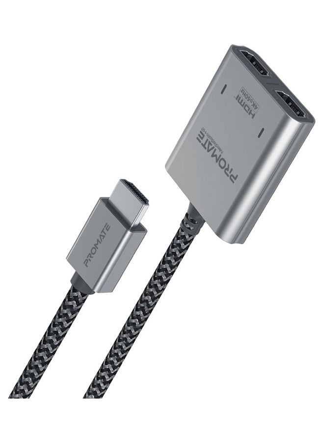 Compare HDMI Adapter With Dual 4K 60Hz UHD Ports And 1M Nylon Braided Cord Black at KSA Price