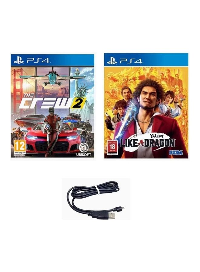 Compare The Crew 2 With Yakuza Like A Dragon And Charging Cable For PlayStation 4  playstation_4_ps4 at KSA Price