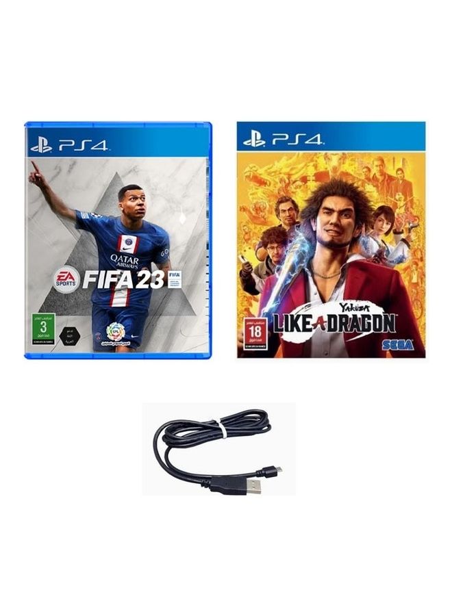 Compare Fifa 23 With Yazkuza And Charging Cable  PlayStation 4 PS4 at KSA Price