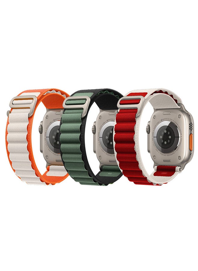 Compare 3Pack for Apple Watch Alpine Loop Band 49mm45mm44mm Nylon Woven Sport Strap Compatible with iWatch Series 8Ultra7SE654321 Orange,WhiteGreen,BlackRed,White at KSA Price