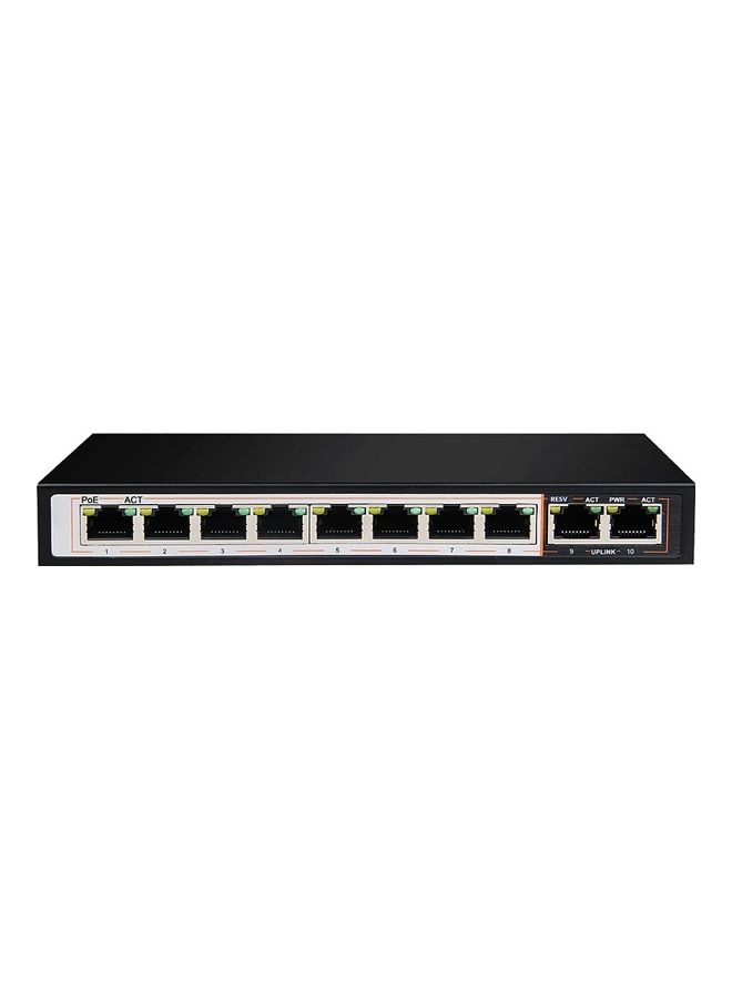 Compare 8GE PoE+ 2GE Uplink Switch, 250m Distance,10 Port 101001000 Mbps, 6kV Light Protection, 120 Watts PoE Budget, Flow Control | DGSF1010PE Black at KSA Price