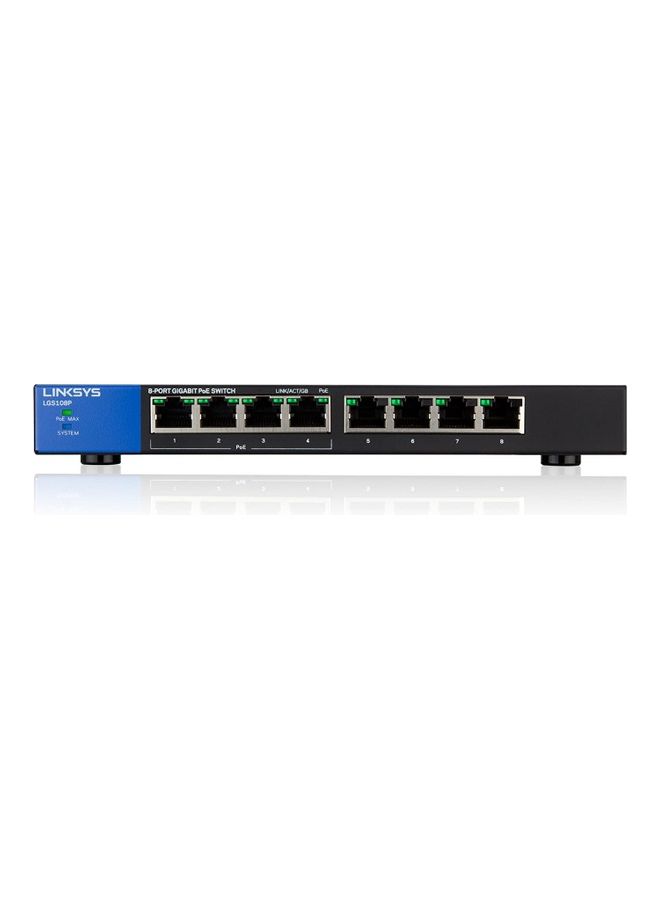 Compare Business LGS108P 8Port Desktop Gigabit PoE+ Unmanaged Switch I Metal Enclosure Black at KSA Price