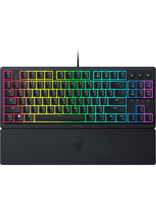 Compare Razer Ornata V3 TKL Gaming Keyboard: LowProfile Keys  MechaMembrane Switches  UVCoated Keycaps  Backlit Media Keys  8Zone RGB Lighting  SpillResistant  Magnetic Wrist Wrest  Classic Black at KSA Price