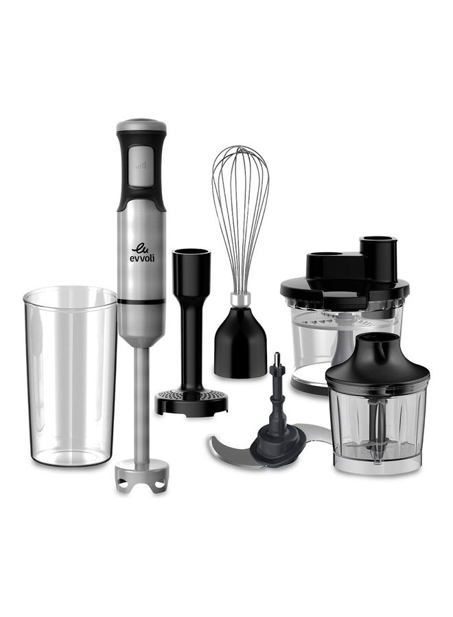 Compare 6In1 Stainless Steel Stem Hand Blender With Food processor 2l, Whisk, Potato Masher, Beaker 600 ml and Chopper 1000 ml EVKAHBL6B Black at KSA Price