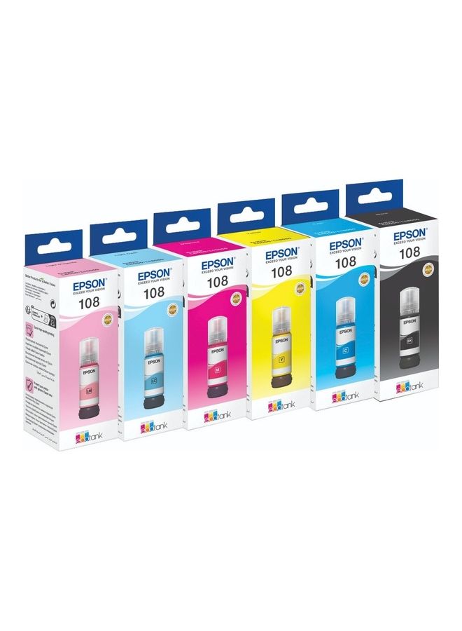 Compare 108 Ink Set For L8050 70 ml Multipack Black, Cyan, Yellow, Magenta, Light cyan, light magenta at KSA Price