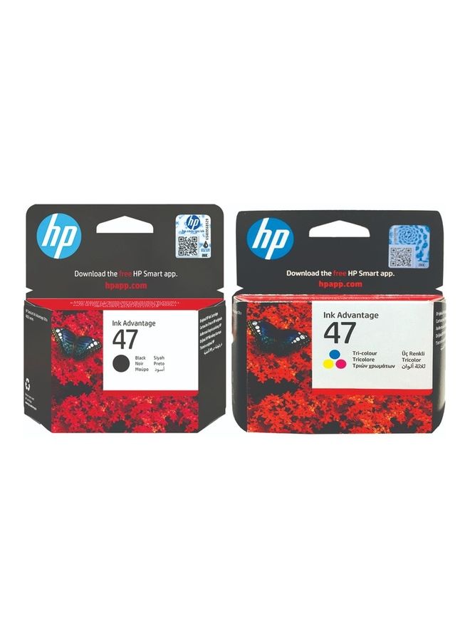 Pack of 2 HP 47 Original Ink Advantage…