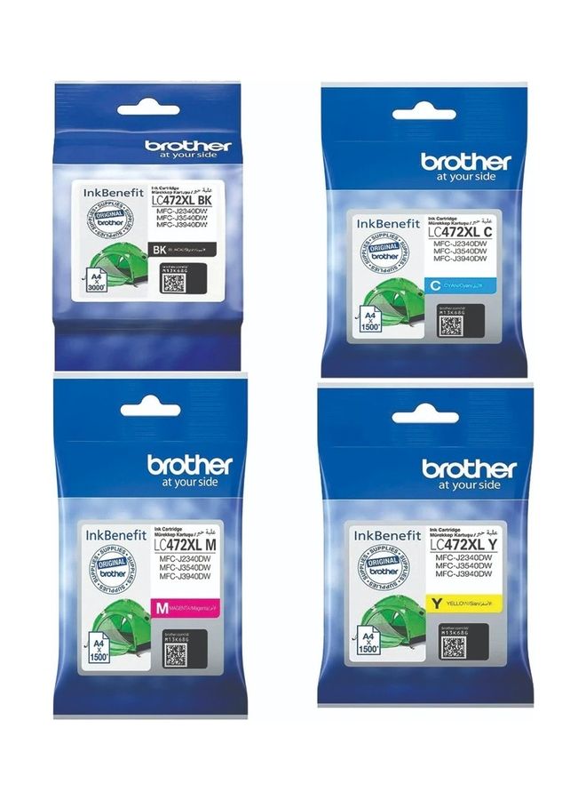 Compare High Capacity 4Color Ink Cartridge Set For Brother MFCJ2340DW & J3940DW Printer Black, Cyan, Magenta, Yellow at KSA Price