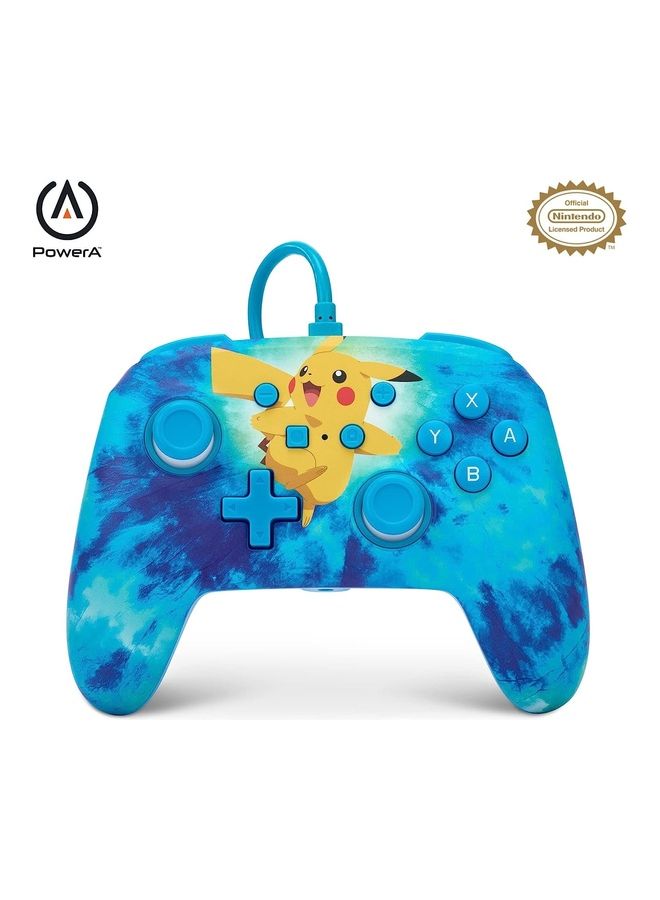 Compare PowerA Enhanced Nintendo Switch Wired Controller  Tie Dye Pikachu, Detachable 10ft USB Cable, Mappable Advanced Gaming Buttons, No Batteries Required at KSA Price