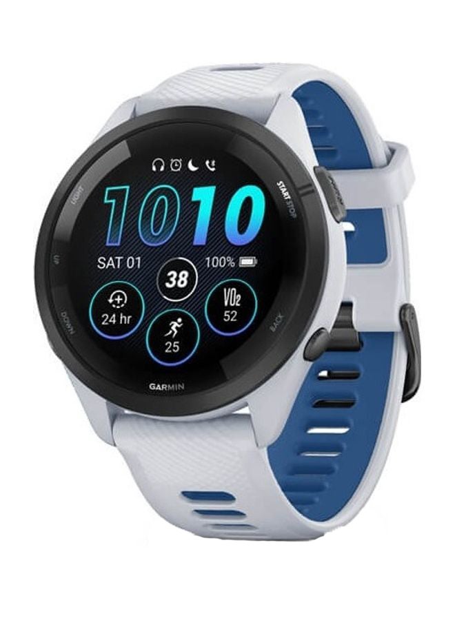 Compare Forerunner 265  46MM  Up To 20 Hours Battery Life in GPS Mode  1.3inch Amoled Display, Scratch Resistant, Corning® Gorilla® Glass 3, Heart Rate Monitor, Stress Tracking, Save Music On Device, Advanced GPS and Running Features, Advanced Training M at KSA Price