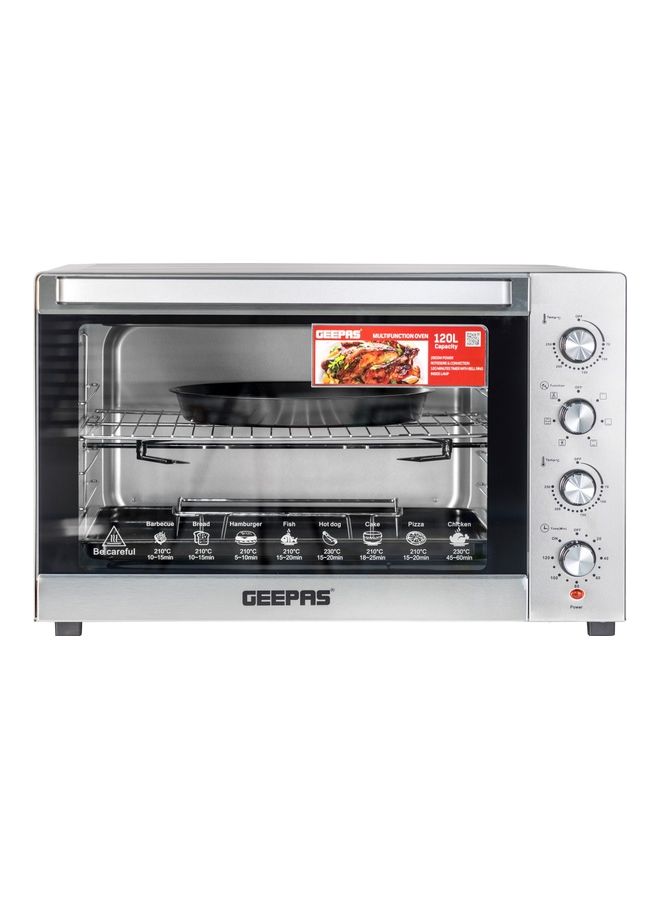 Compare Multifunction Rotisserie Oven Adjustable Temperature Control With Timer Convection 120 L 2800 W GO34057 Silver at KSA Price