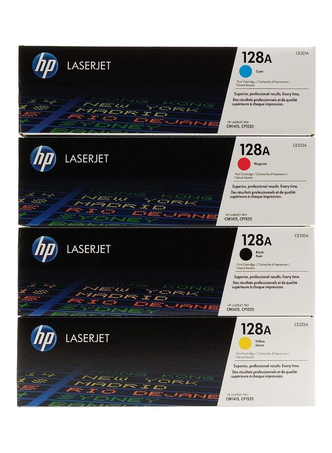 Compare 128a Color Laserjet Toner Cartridge Set Ce320a, Ce321a, Ce322a, Ce323a BlackCyanMagentaYellow at KSA Price