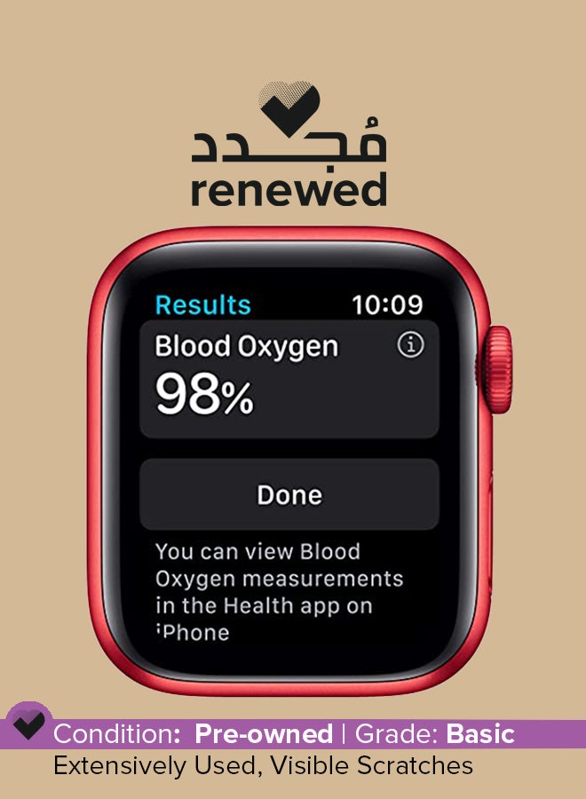 Compare 265.0 mAh Renewed  Watch Series 6 GPS, 40mm  Aluminum Case With Red Sport Band Red at KSA Price