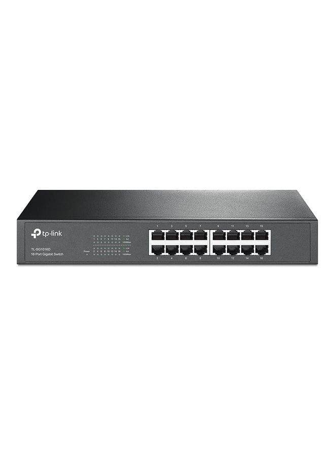 Compare 16 Ports TLSG1016D Gigabit Desktop Rackmount Switch Network Hub | Plug and Play | MAC Address selfLearning, Auto MDIMDIX and Auto Negotiation Black at KSA Price