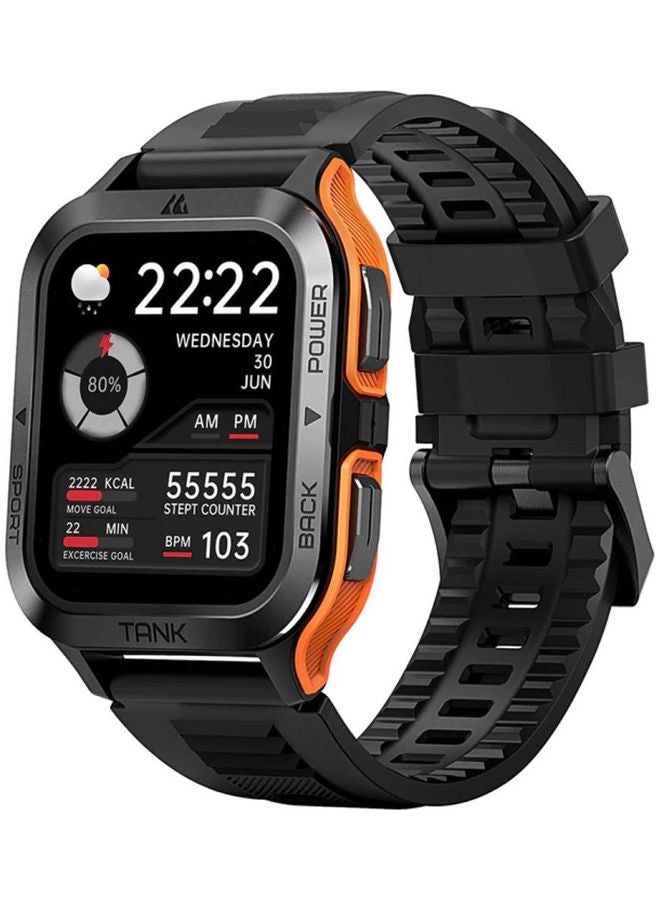 Compare Tank M2 Bluetooth Answer Make Call Smart Watches For Men 5 ATM US Military Certified With 70 Sport Modes 1.85 Inch For Android IOS IPhones With Heart Rate Blood Pressure BlackOrange at KSA Price