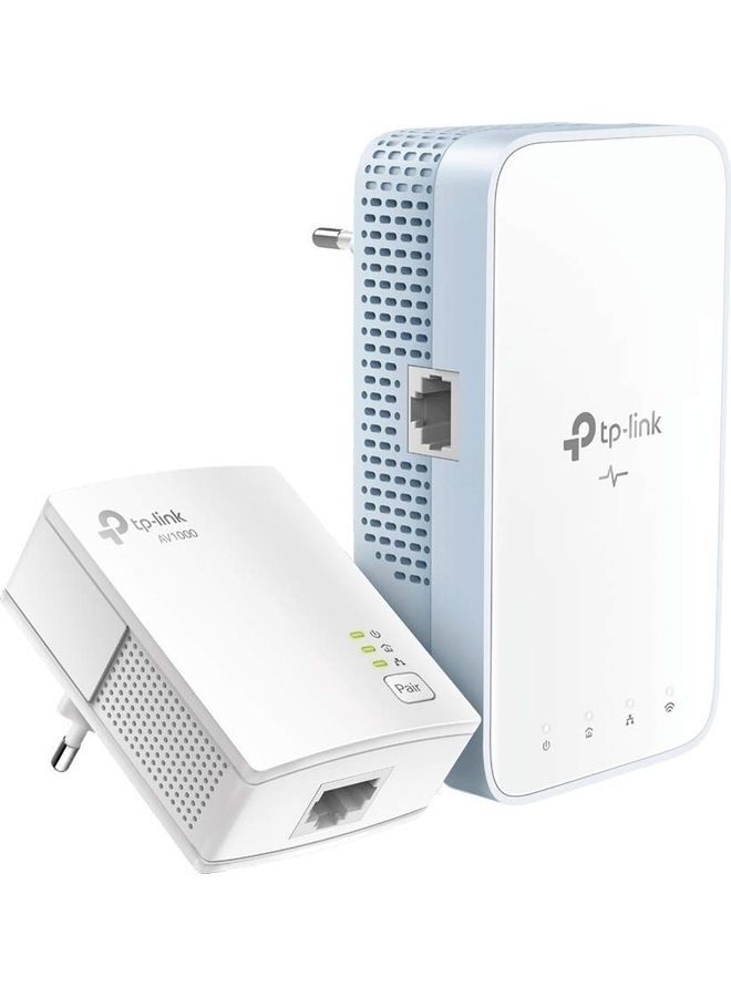 Compare AV1000 Gigabit Powerline ac WiFi Kit, BroadbandWiFi Extender, Wireless BoosterHotspot, Up to 300 Meters Over existing Electrical Wiring, No Configuration Required, AV2 TLWPA7517KIT White at KSA Price