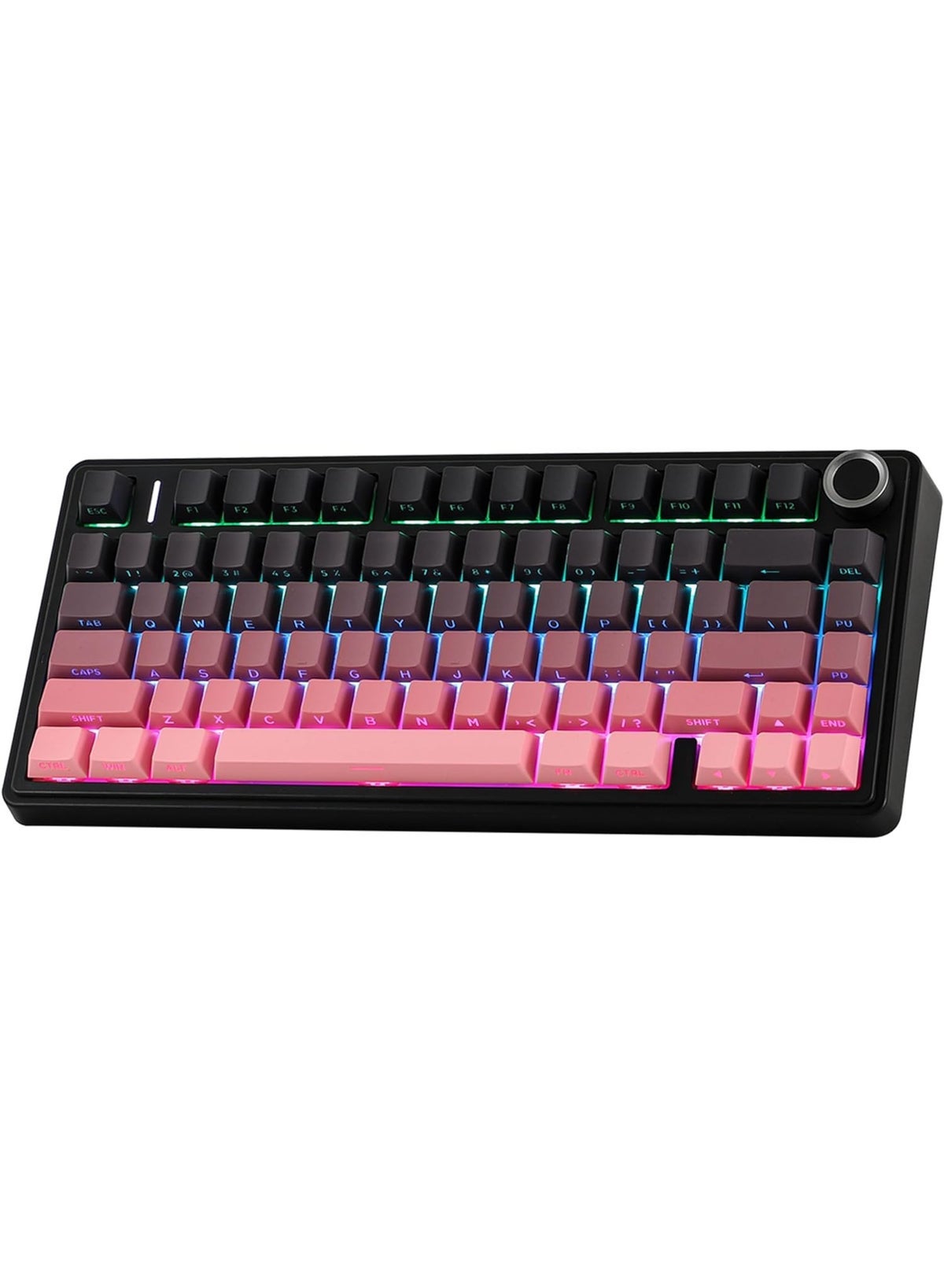 Compare AULA F75 Wireless Mechanical Gaming Keyboard – 75% Compact Gasket Mount – TriMode Bluetooth 5.02.4GUSBC – HotSwappable Switches – RGB Backlit – Long Battery Life – UltraFast Response for PCMac Black Pink Gradient, LEOBOG Reaper Switch at KSA Price