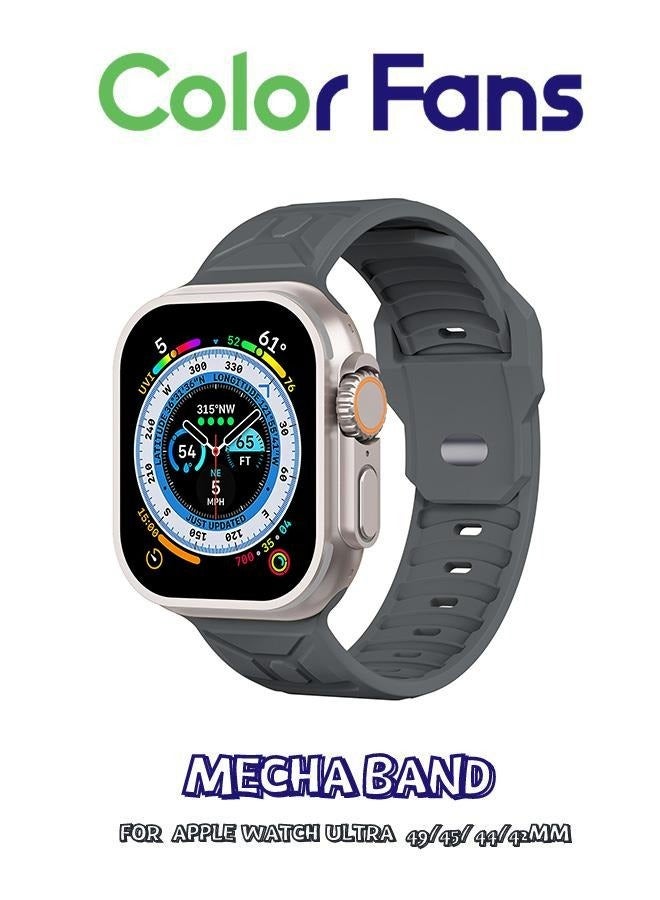 Compare Soft Silicone Sport Band for Apple Watch Ultra 49mm, 45mm, 44mm, 42mm  Dark Gray  Replacement Strap for iWatch Series 8, 7, SE, 6, 5, 4, 3, 2, 1  For Men and Women at KSA Price