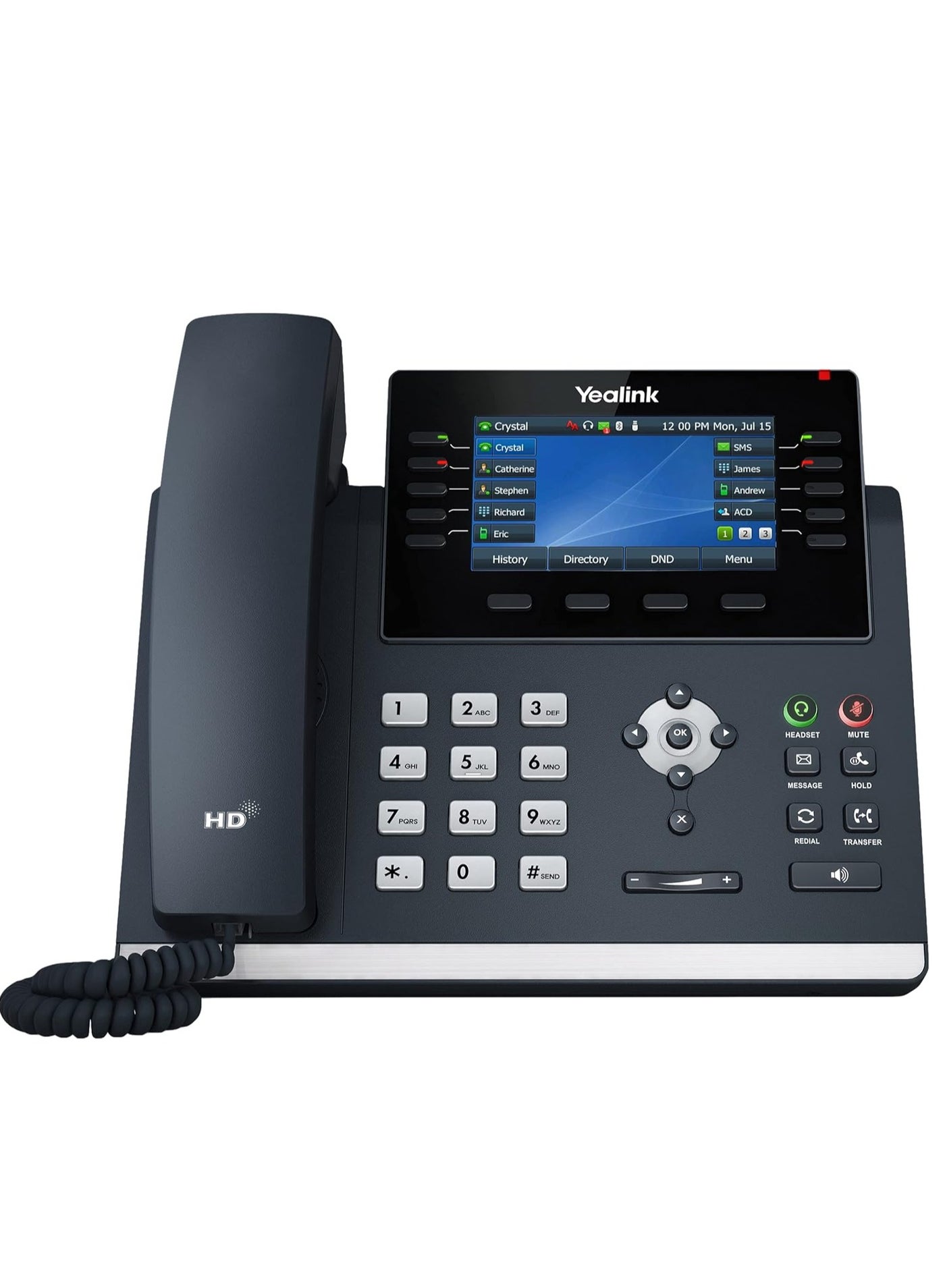 Compare Yealink SIPT46U UltraElegant Gigabit IP Phone  4.3Inch Color Display, 16 SIP Accounts, Optima HD Voice with Acoustic Shield, PoE, for Business Offices at KSA Price