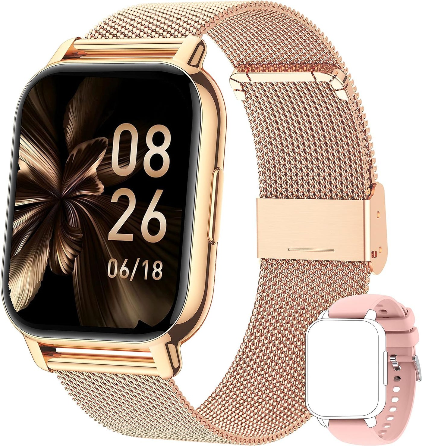 Compare Popglory Smart Watch AnswerMake Calls, 1.85 Smartwatch with AI Voice Control, Blood PressureSpO2Heart Rate Monitor, Fitness Tracker Watch 2 Straps for Men Women for iOS Android Phones at KSA Price