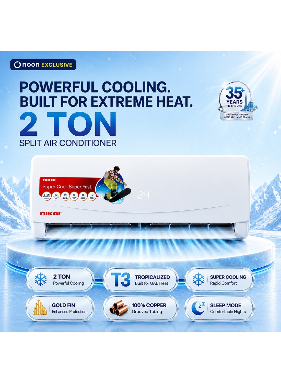 Nikai 2 Ton Split Air Conditioner with Rotary…