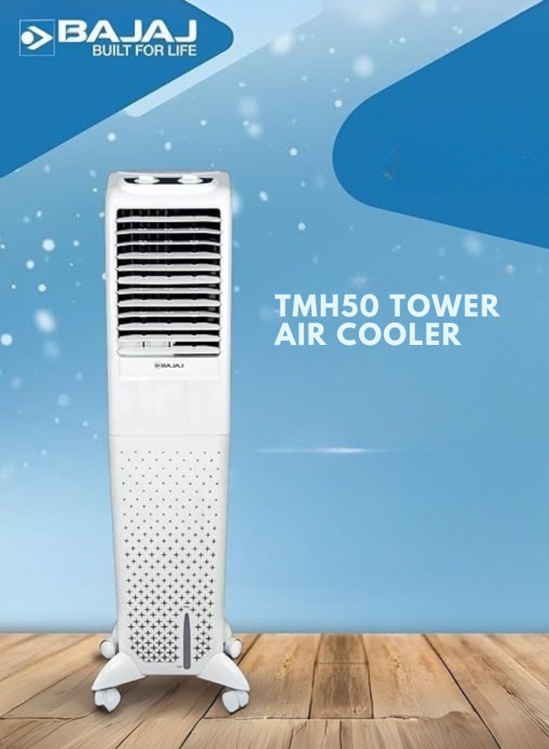 Compare TMH50 50L Tower Air Cooler with DuraMarine Pump 2Yr Warranty, Hexacool & Typhoon Blower Technology, Ice Chamber, 30 Ft Air Throw, Portable AC for Home – White 480118 white at KSA Price