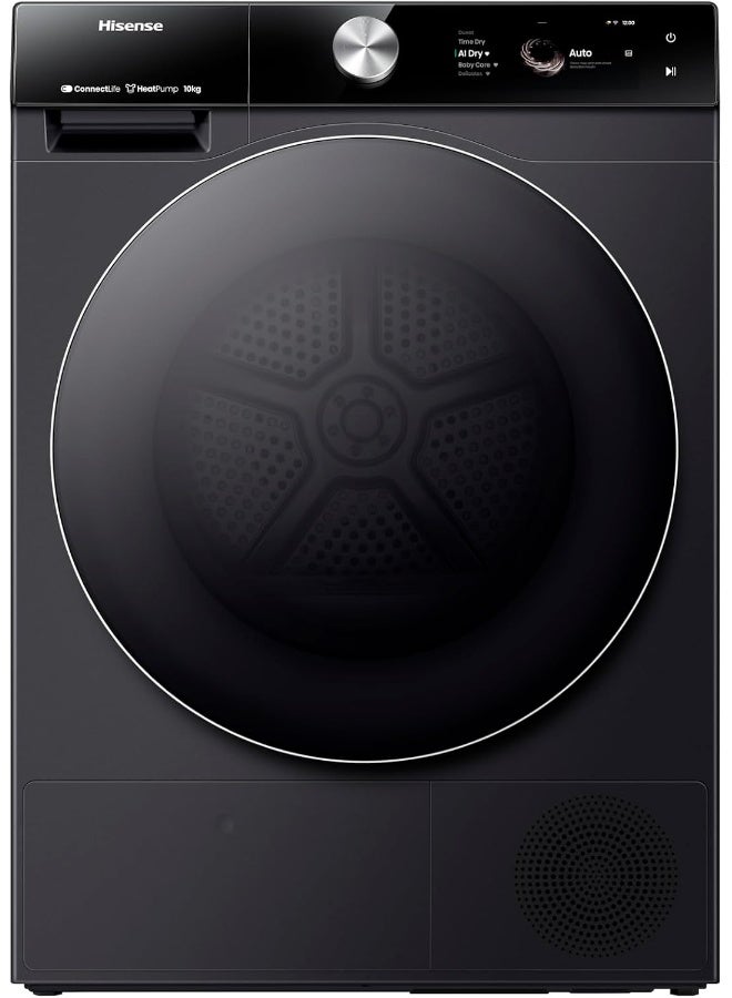 Compare Hisense, 10 kg, Heat Pump Dryer, Inverter, 20 Programs, Black, DH7S107BB DH7S107BB black at KSA Price