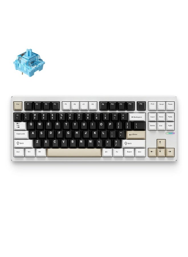 Compare GX87S Aluminum Custom Mechanical Keyboard, 87Key TKL, CNC Aluminum Body, Gasket Mount, TriMode, 8000mAh Battery, HotSwappable, PBT Keycaps, RGB Backlit | HWGX872 at KSA Price