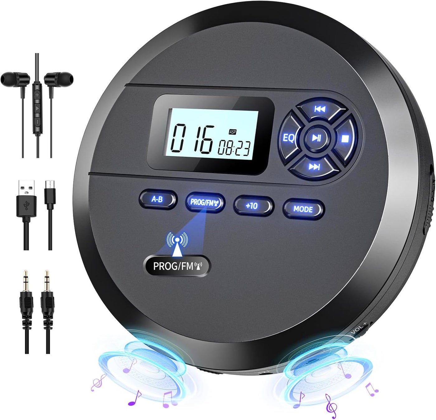 Desobry Portable CD Player with Speakers & FM…