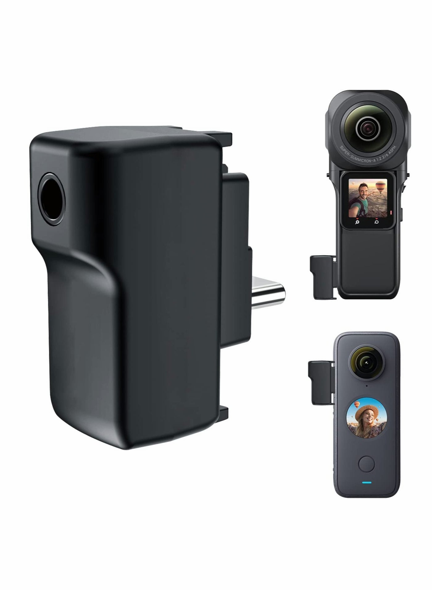 Compare ONE X2 Dual Mic Adapter, Upgraded 3.5mm Input Mic Compatible with Insta360 ONE RS 1 Inch X2 Extrenal Microphones and USBC Port, Insta360 ONE X2 Mic Action Camera Accesories at KSA Price