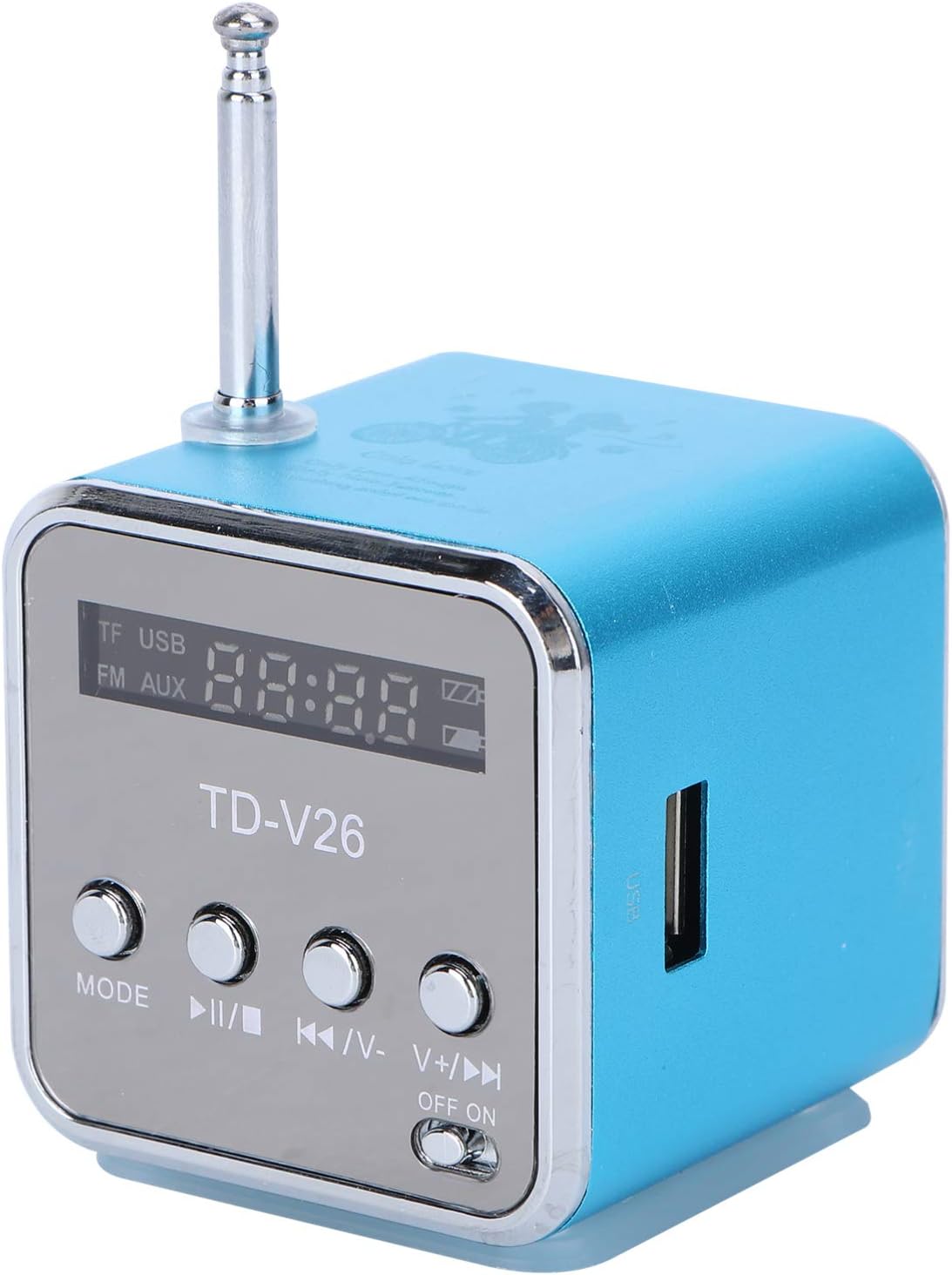 Compare Mini Digital Speaker, TD V26 Card Portable Speaker MP3 4 Player Speaker USB Disk Speaker Radio Stereo Plug and Play Support Micro SDTF Card Blue at KSA Price