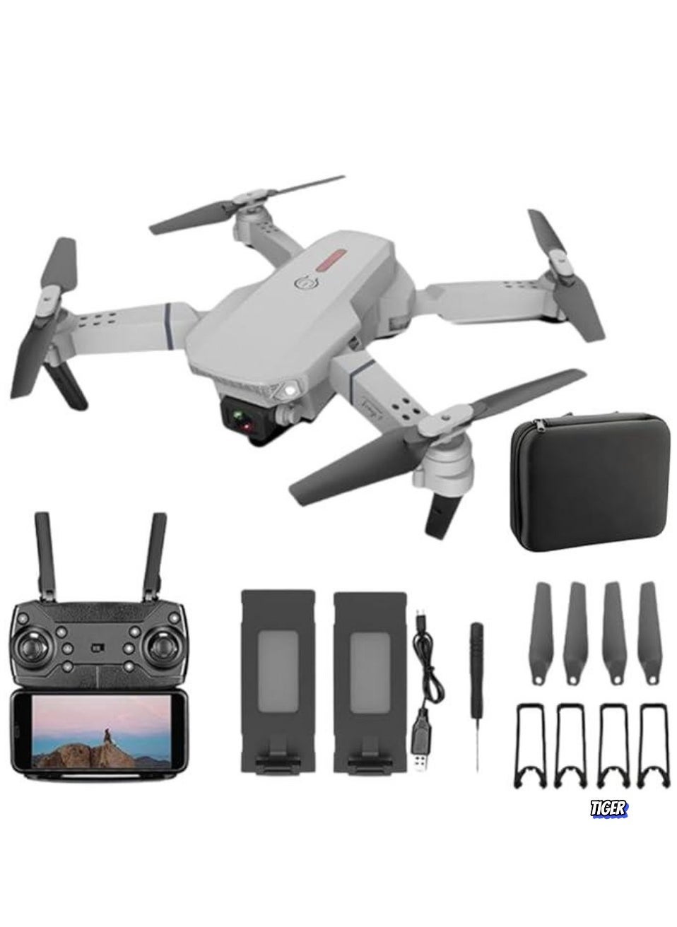 Compare FPV Drone with 4K HD Camera – WiFi Live Video, Foldable Quadcopter, Headless Mode, Altitude Hold, Track Flight, 3D Flip – Compact & EasytoFly Gray Drone for Beginners and Pros at KSA Price