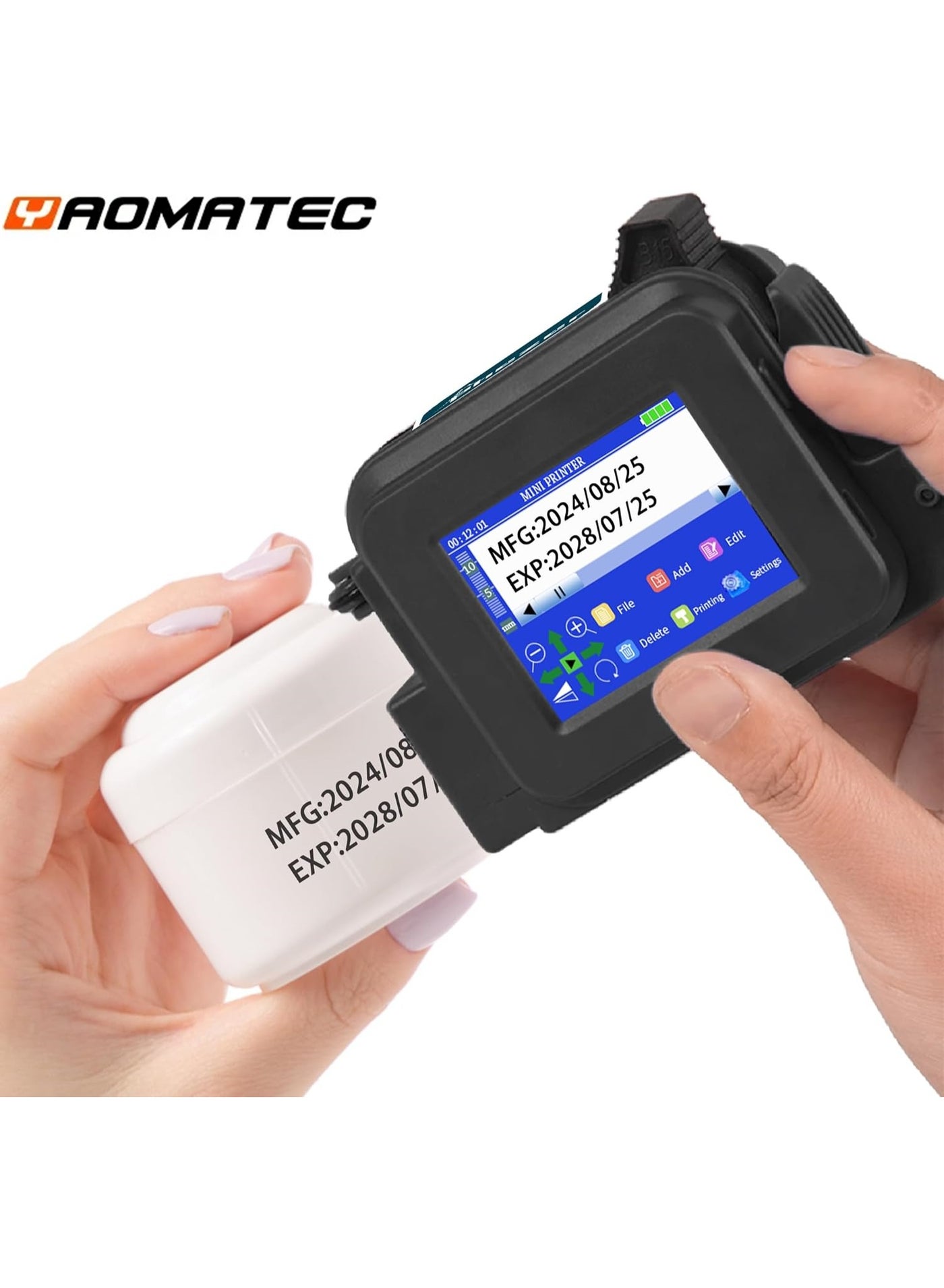 Compare Portable Mini Handheld Inkjet Printer for Flat and Curved Surface, with QuickDrying Ink Cartridge, 12.7mm0.5 Inch Print Height for Label Logo Date Code Text Number Image, Support 28 Languages at KSA Price