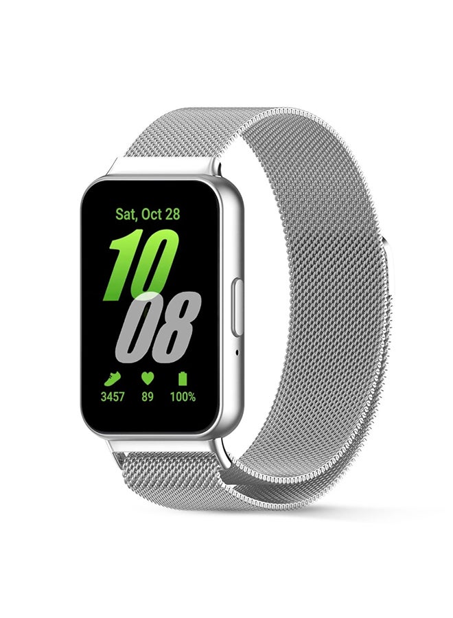 Compare Milanese Loop Band For Samsung Galaxy FIT3, Magnetic Stainless Steel Mesh Adjustable Replacement Straps for Men Women  Silver at KSA Price