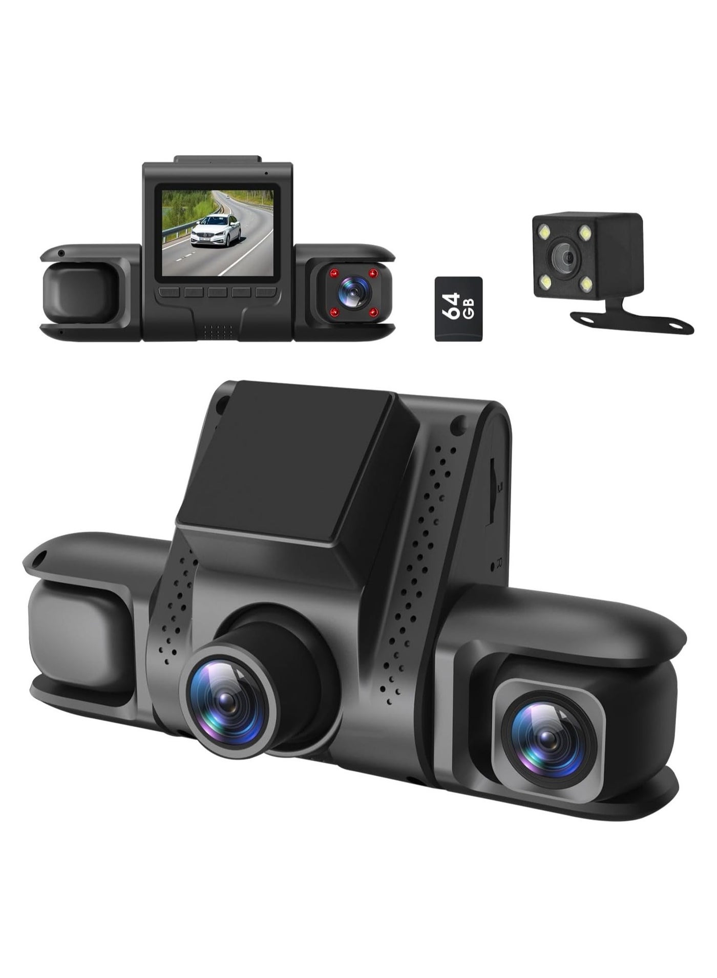 Compare Car DVR Video Recorder 360° Dash Cam 24H Parking Monitor With Rear View Camera at KSA Price