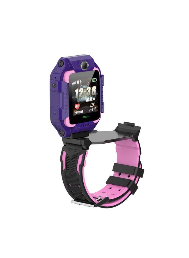 Compare Q19 Childrens Smart Phone Watch Student Rotating Photographing Depth Waterproof Camera Monitoring Tracker Positioning Phone Watch Purple at KSA Price