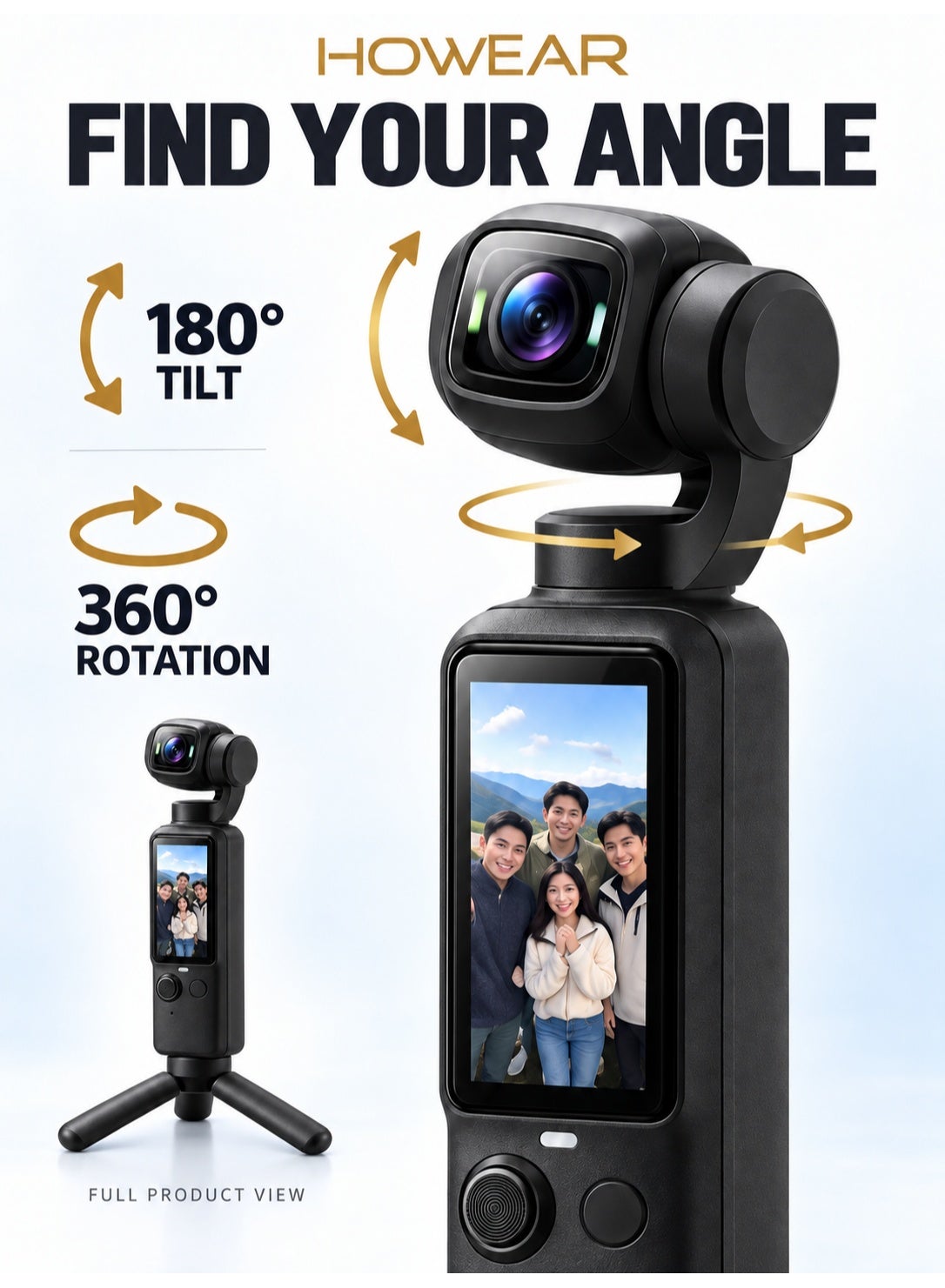 Compare DJ01 4K Handheld Gimbal Camera with 360° Rotation at KSA Price
