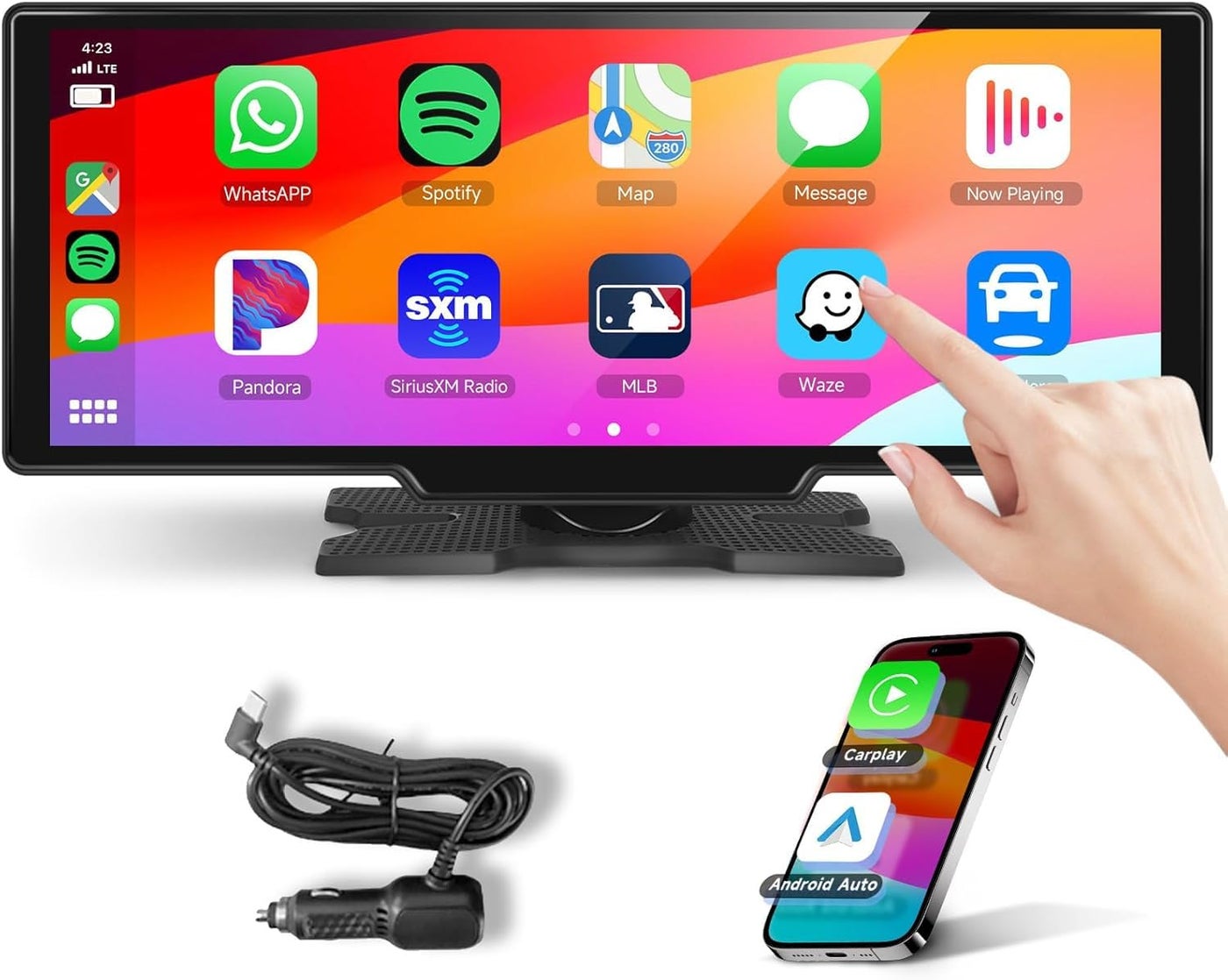 Podofo 10.26inch Wireless Carplay Screen for Car,Wireless…
