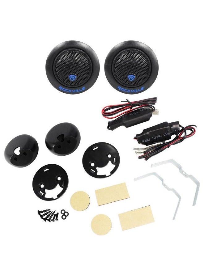 Compare Pair Rockville RT6 240 Watt Car 1 Silk Dome Neo Swivel Tweeters+Crossovers, Black at KSA Price