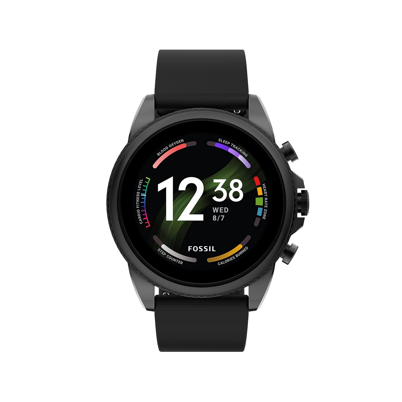 Compare Fossil Mens Gen 6 44mm Stainless Steel and Silicone Touchscreen Smart Watch, Color: Black Model: FTW4061V at KSA Price