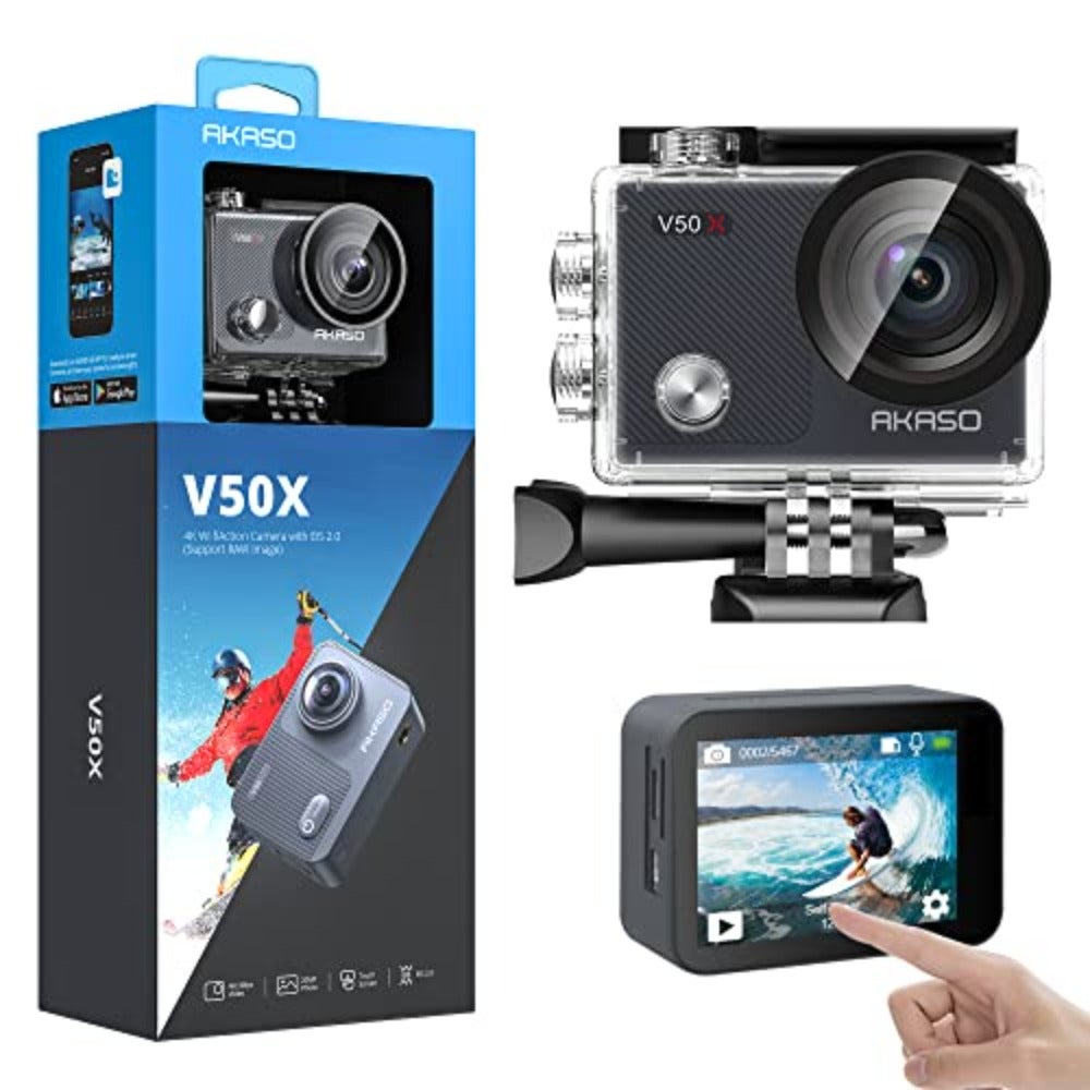 Compare V50X Native 4K30fps WiFi Action Camera with EIS Touch Screen 4X Zoom 131 Feet Waterproof Underwater Camera Remote Control External Mic Support Sports Camera with Helmet Accessories For Home, Travel, Gym, Outdoor at KSA Price